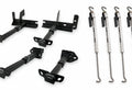 TorkLift F2031 front and F3008 rear tie-down pairs arranged beside four polished S9526 Original FastGun turnbuckles on a light background.