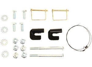 TorkLift T2309 front camper tie-down mounting hardware with pins, bolts, nuts and installation components