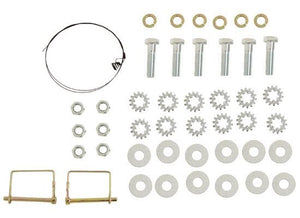 TorkLift F2007 installation hardware with bolts, nuts, flat washers, star washers, retaining pins and bolt fishing wire