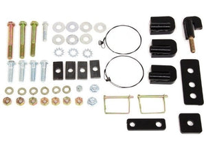 TorkLift F2016 installation hardware with bolts, nuts, washers, spacer plates, brackets, retaining pins and bolt fishing wires