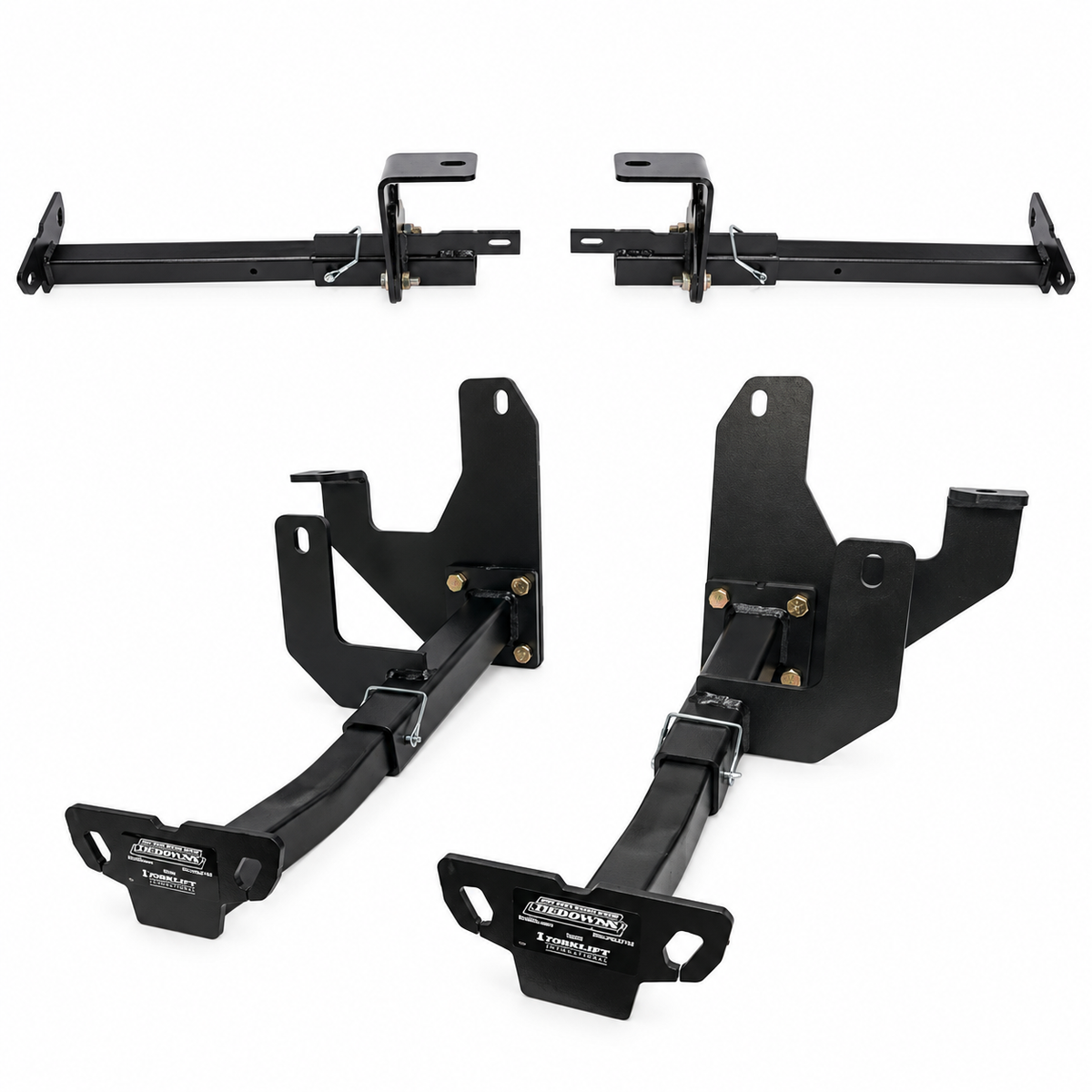 TorkLift C2224 front and C3220 rear camper tie down pairs for Chevy/GMC 1500 single exhaust set