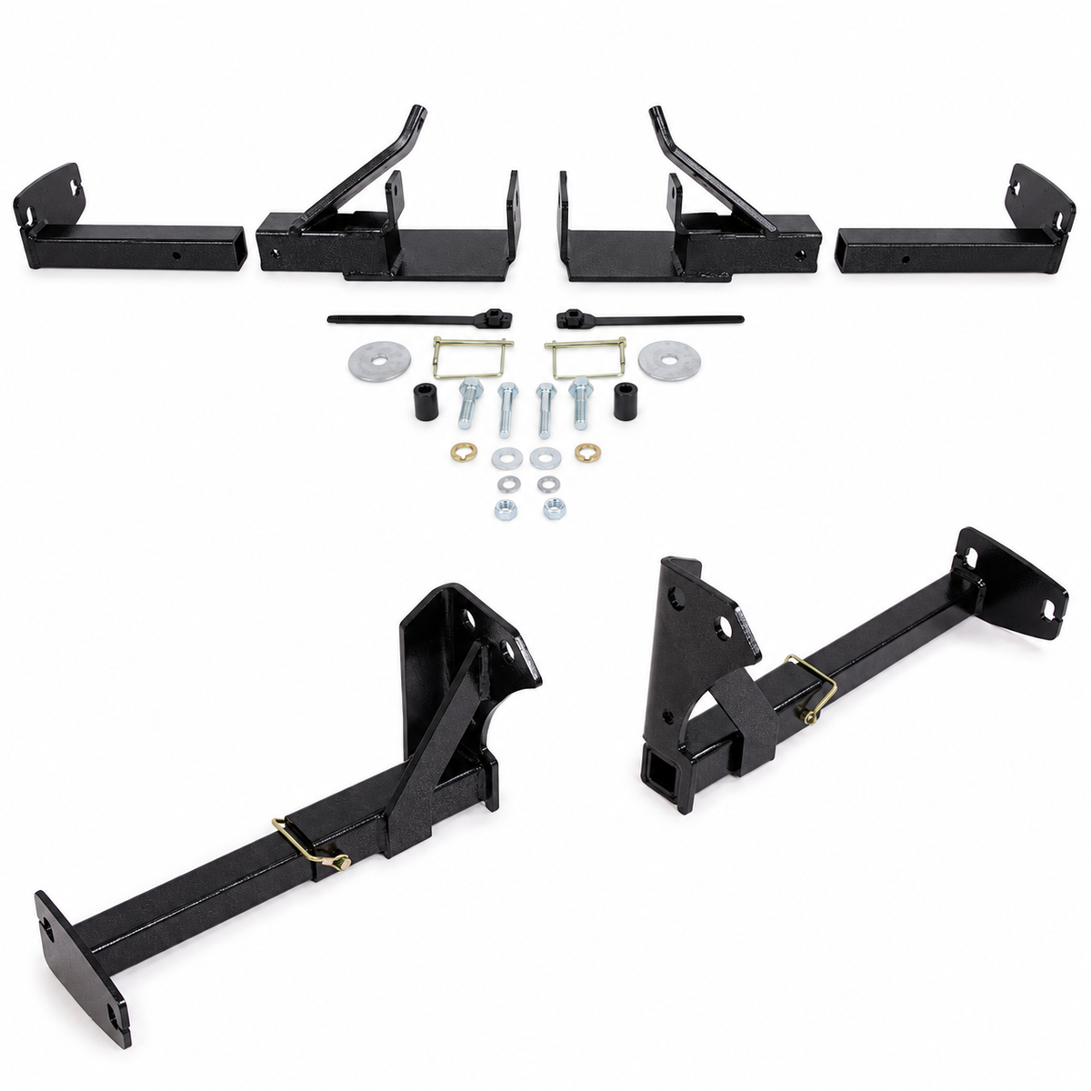 TorkLift T2307 front camper tie-down kit with removable inserts and hardware, together with the T3306 rear pair, composed using photos from the individual products in our store